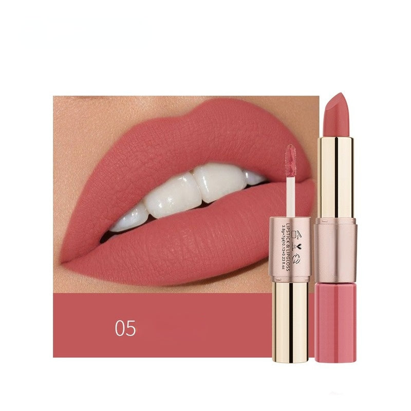 Two-in-one non-stick velvet matte lip gloss lipstick