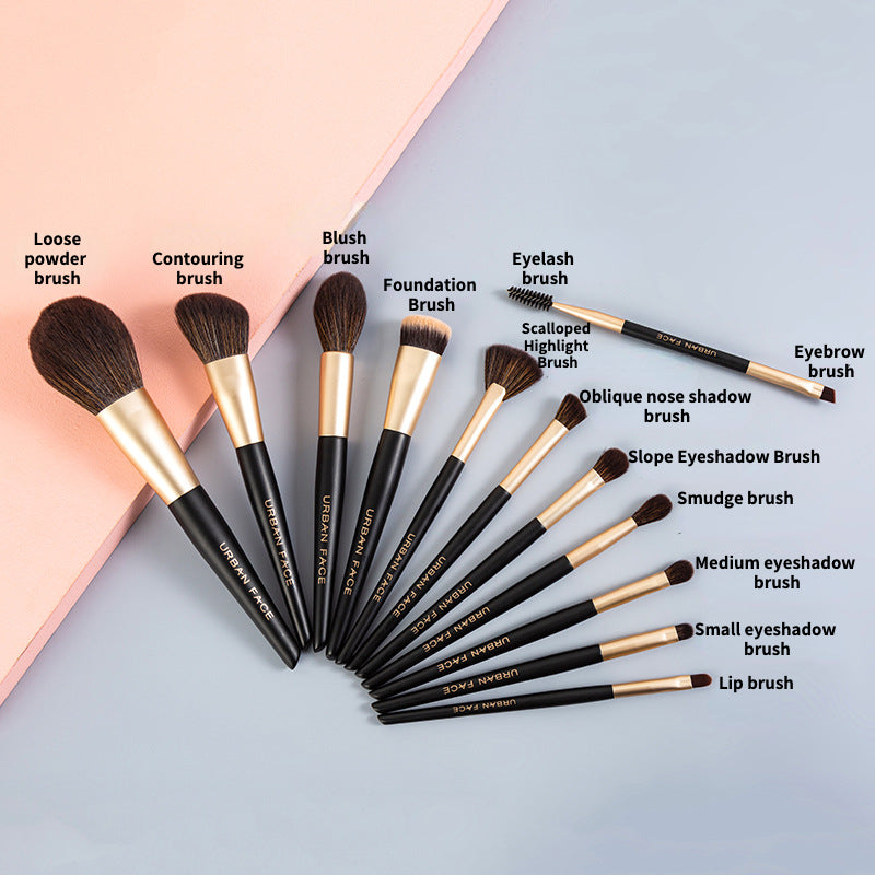 Black Gold 12 Soft Makeup Brush Set