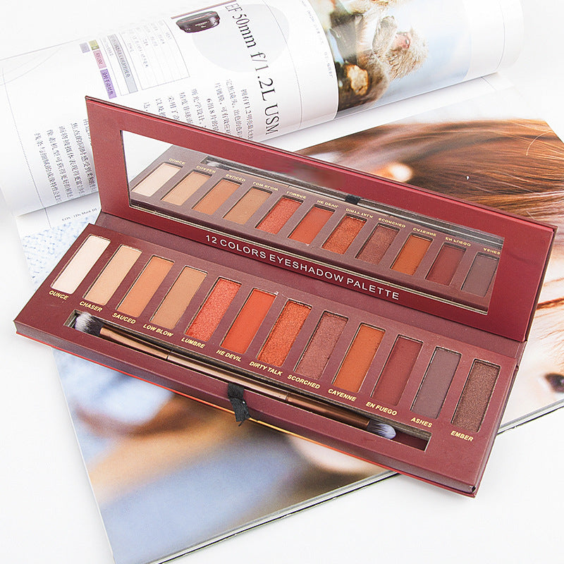 12 Shades of Pearly Matte Earth Eyeshadow Palette