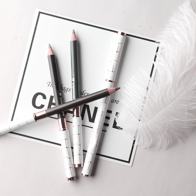 Double head duckbill head waterproof and sweatproof wooden eyebrow pencil