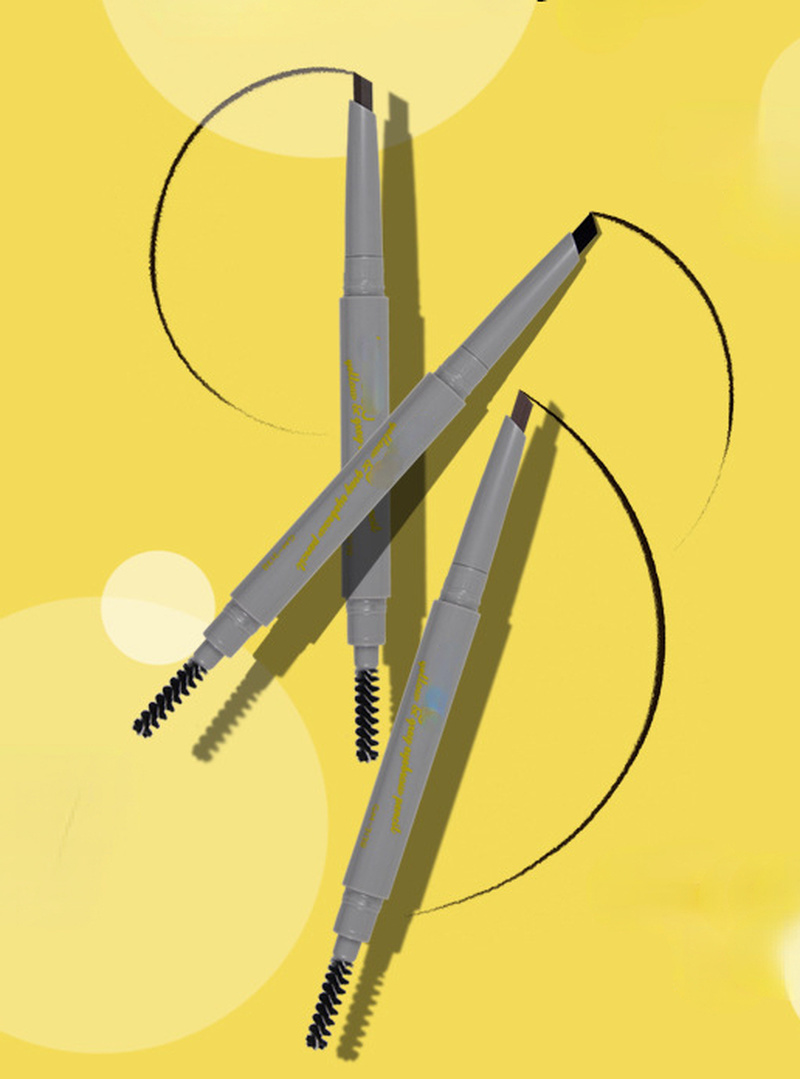 Waterproof and sweatproof double-ended eyebrow pencil