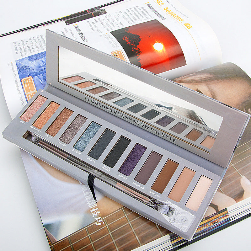 12 Shades of Pearly Matte Earth Eyeshadow Palette