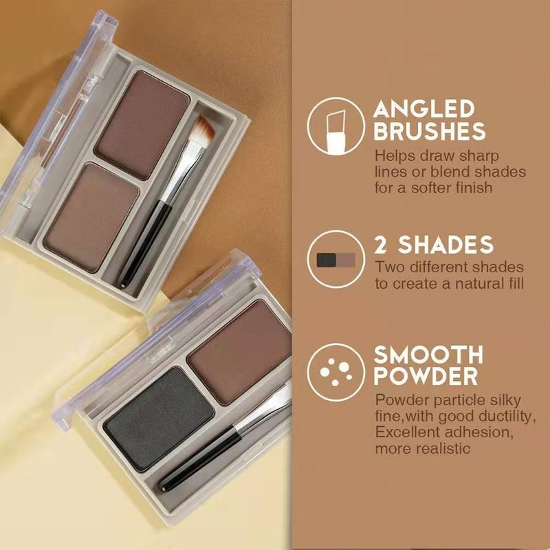 Eyebrow brush + eyebrow pencil + eyebrow powder waterproof two-color eyebrow powder set