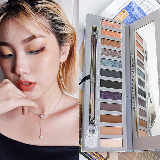 12 Shades of Pearly Matte Earth Eyeshadow Palette