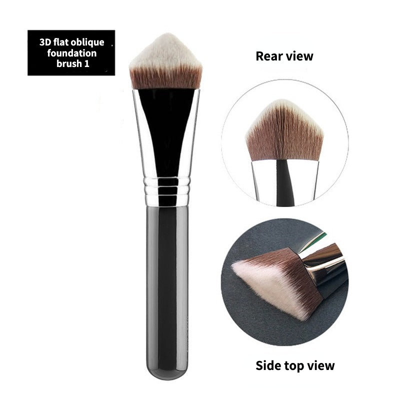 Creative 3D/4D multi-faceted multi-functional foundation brush