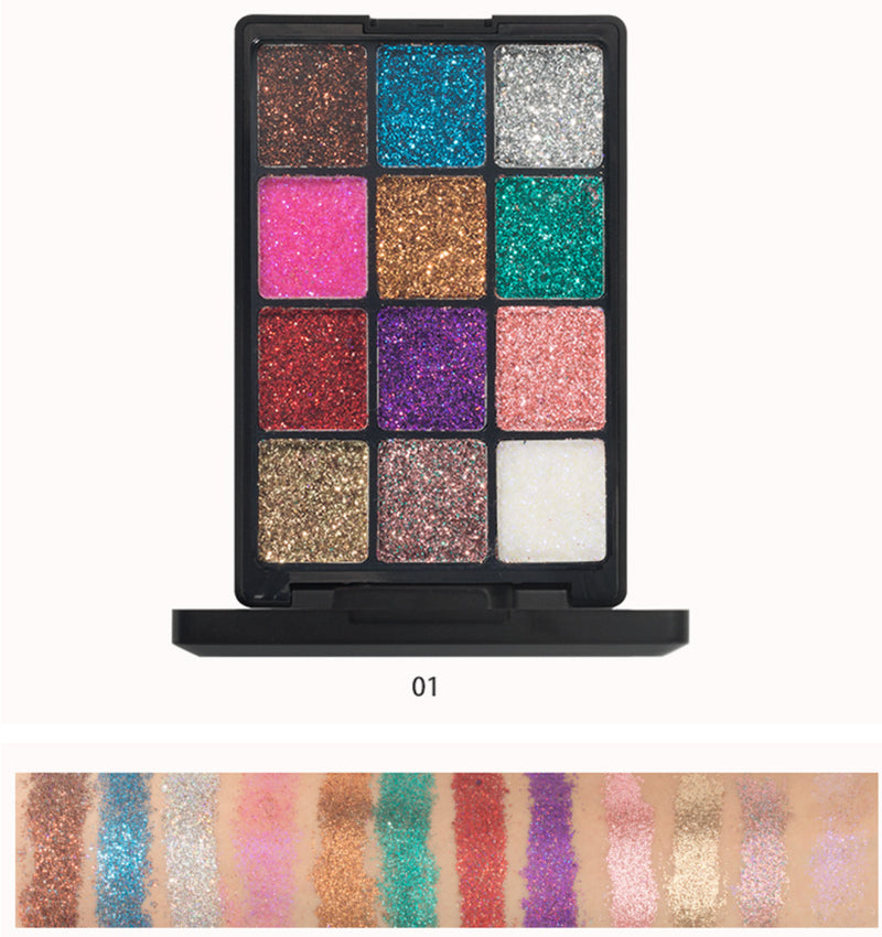 No Logo Pearlescent Matte 12 Colors Eyeshadow Palette