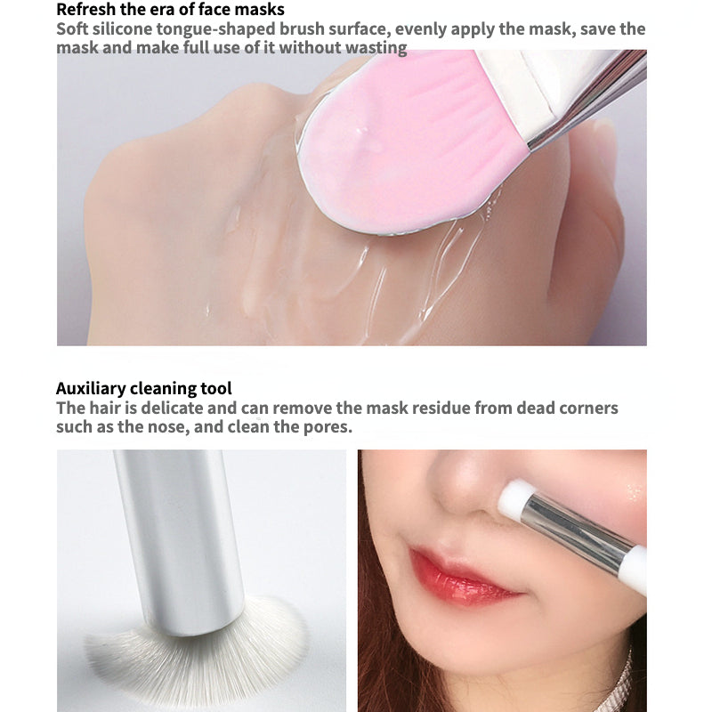 Double-ended silicone mask brush