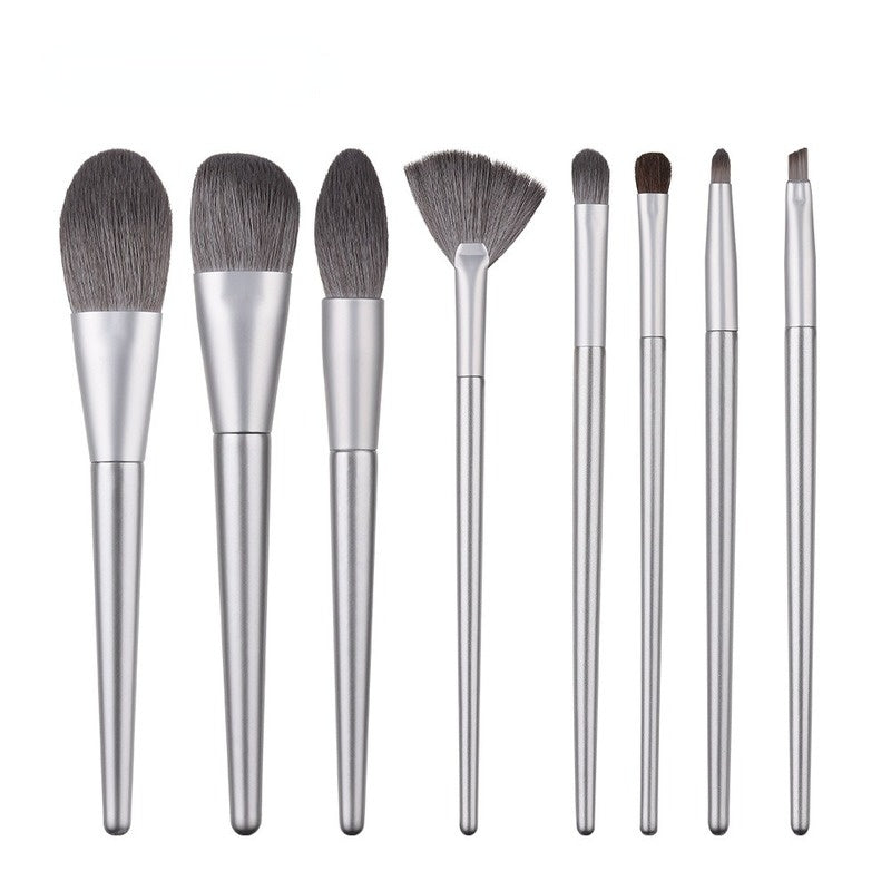 Set of eight makeup brushes