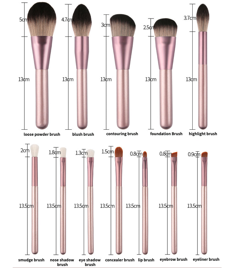 12 Small Grape Makeup Brush Set