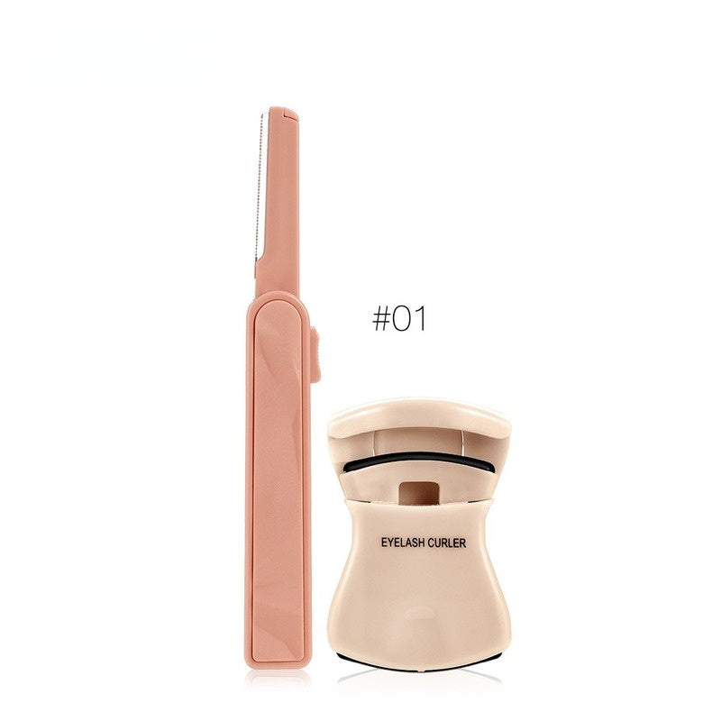 Portable eyelash curler + eyebrow trimmer set