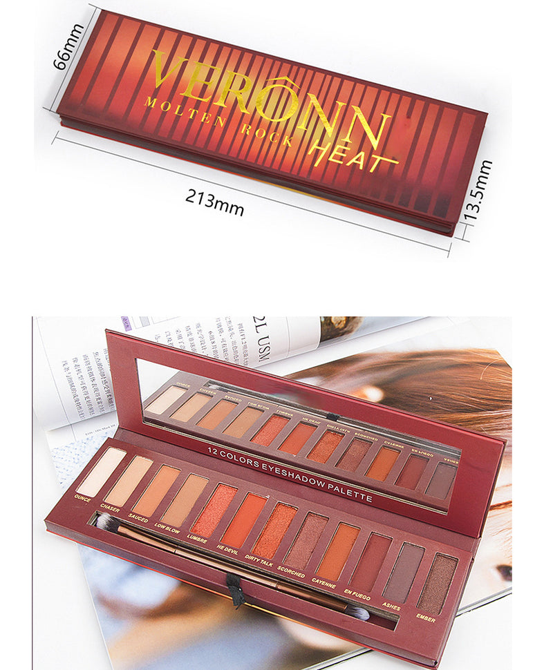 12 Shades of Pearly Matte Earth Eyeshadow Palette