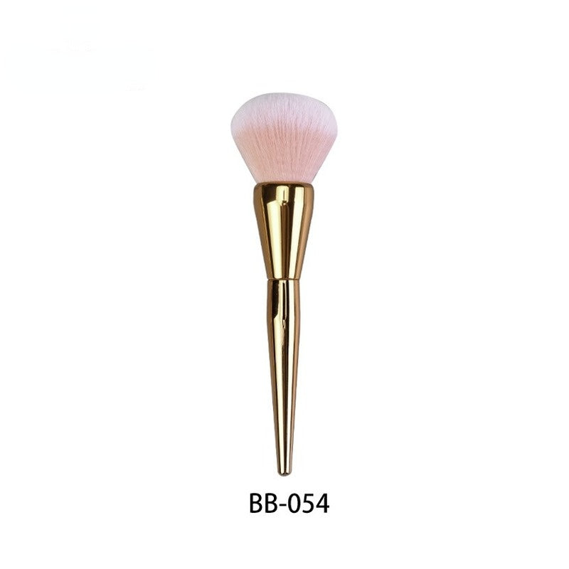 Nylon Bristle Powder Blush Brush with Metal Handle