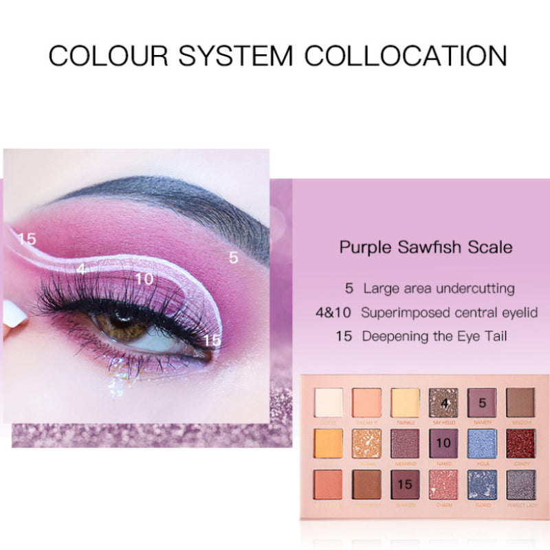 18-color matte pearl burst eyeshadow palette