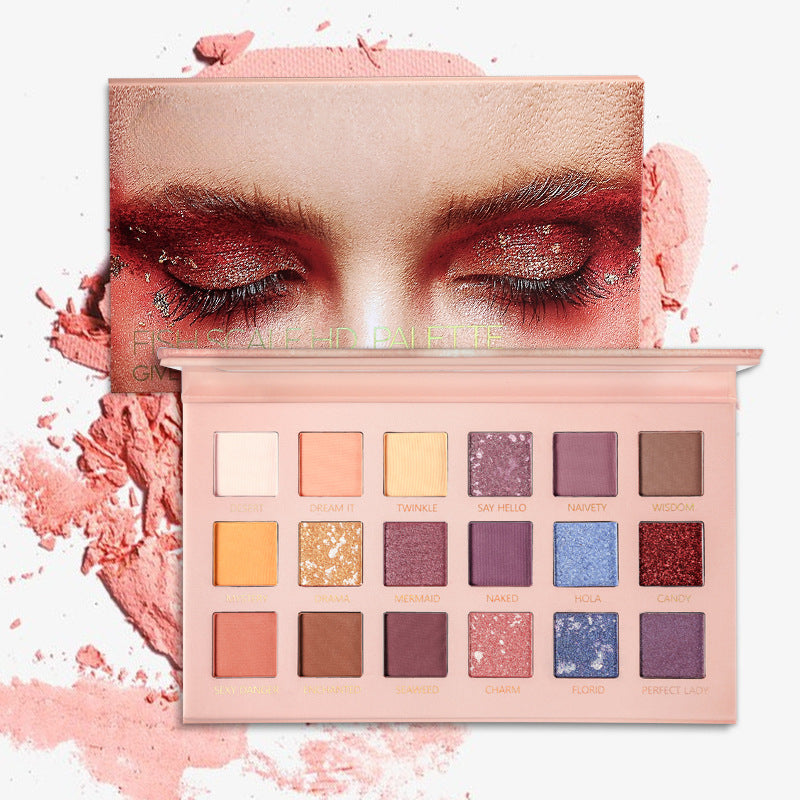 18-color matte pearl burst eyeshadow palette