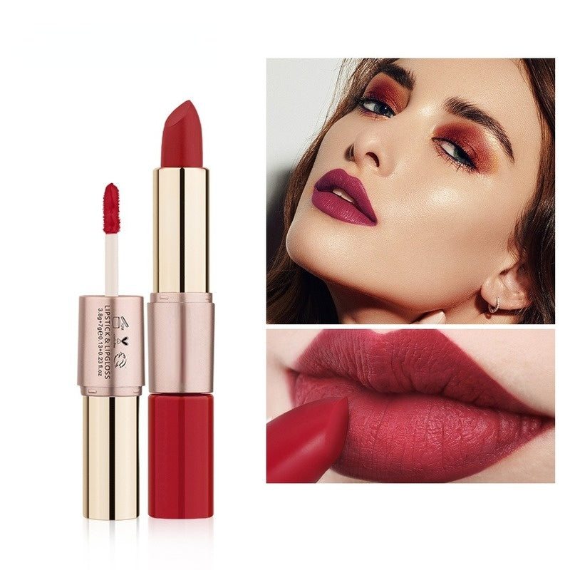 Two-in-one non-stick velvet matte lip gloss lipstick