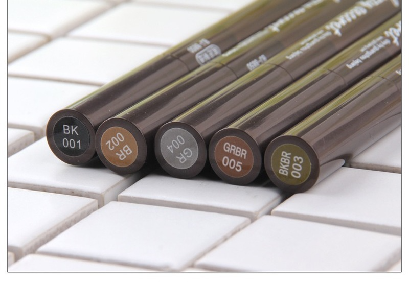 Double head automatic rotating machete triangle waterproof eyebrow pencil