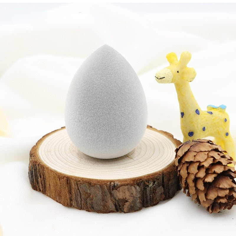 Grey Flocked Droplet Puff