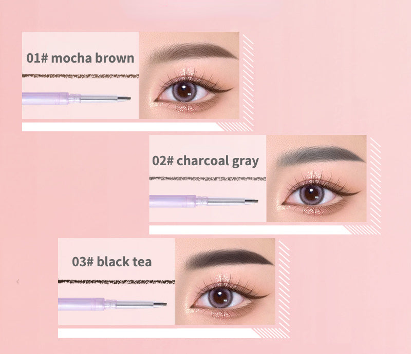 Ultra-fine dual-ended self-rotating long-lasting waterproof eyebrow pencil