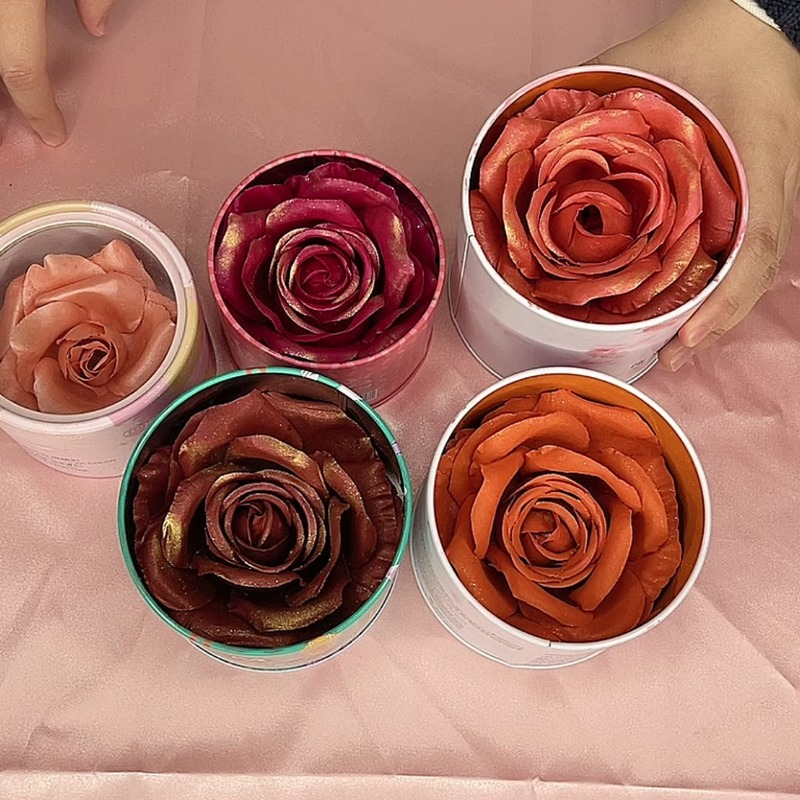 Wholesale Face Shinning Highlighter Blusher Long Lasting Cheek Contour Rouge Flower Petals 3D Rose Blush