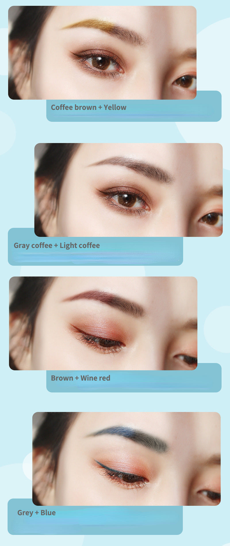 Waterproof and sweatproof two-color double-ended eyebrow pencil OEM/ODM