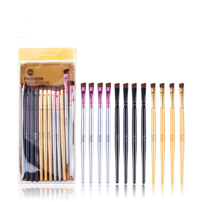 New factory direct sale 12 pieces makeup brushes 3 colors eye brush set