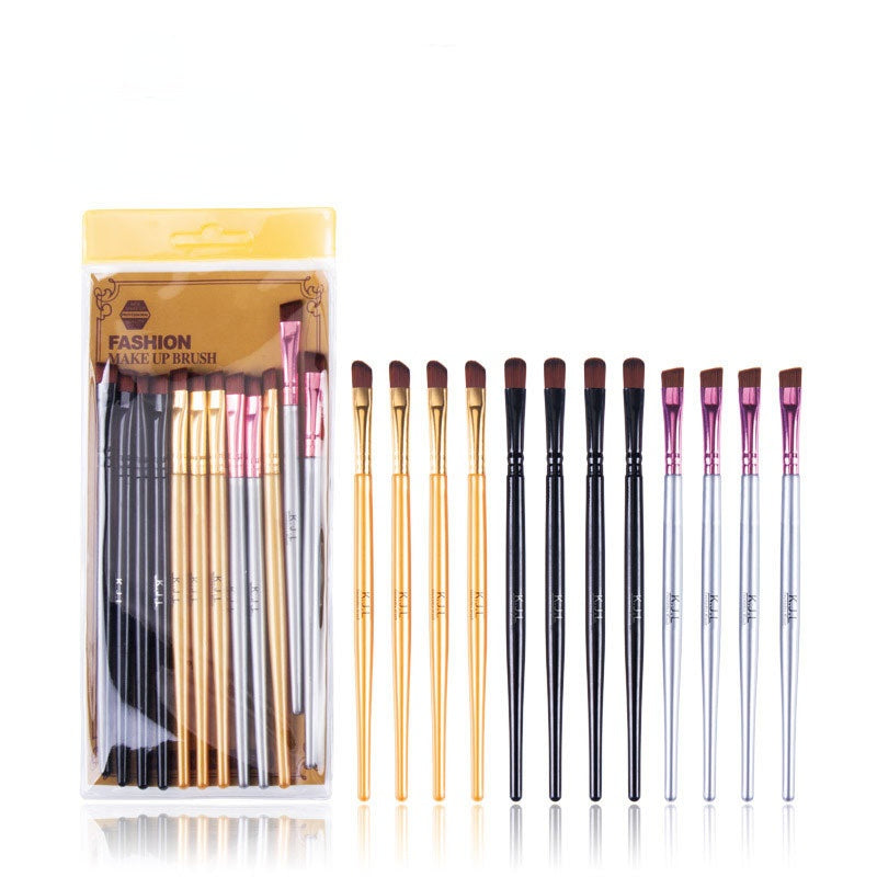 New factory direct sale 12 pieces makeup brushes 3 colors eye brush set
