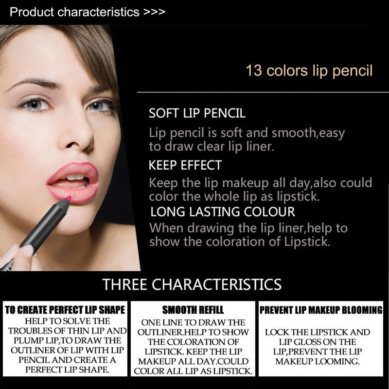 Moisturizing Matte Velvet 13 Color Lip Liner