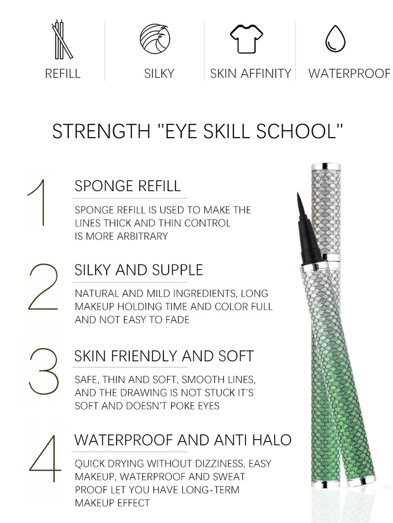 Smooth, waterproof and sweat-proof diamond scale liquid eyeliner (small batch can be printed with logo)