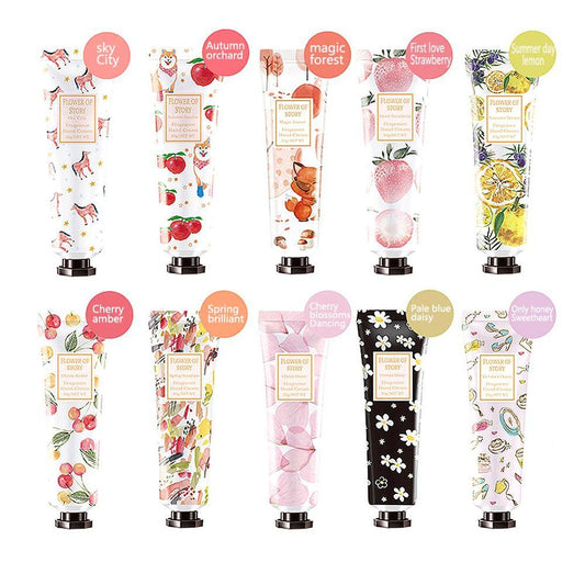 Metacnbeauty Sample 10PCS 10flavors 300ml Winter Hand Cream Fruit Flower