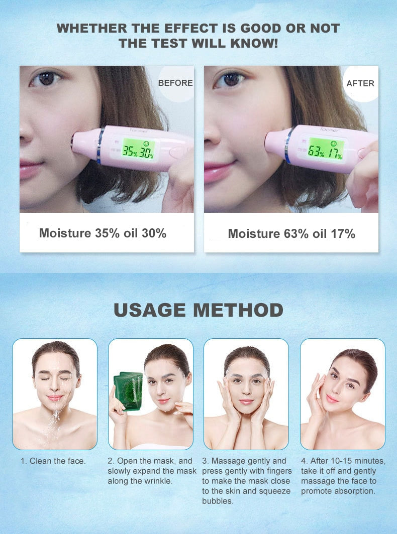 Metacnbeauty Sample 10 Pieces Seaweed Moisturizing Silk Facial Masks