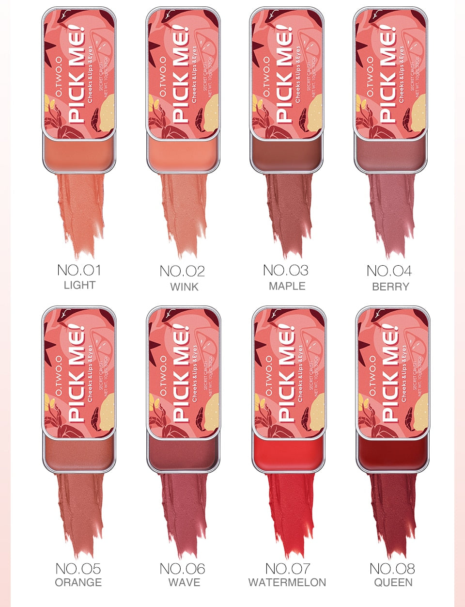 Metacnbeauty Sample Multifunctional Makeup Palette 3 IN 1 Lipstick Blush