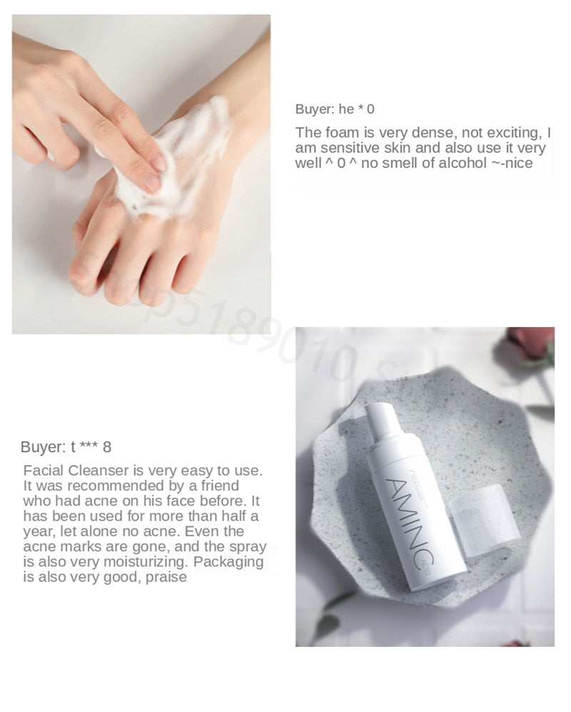 Metacnbeauty Sample Amino Acid Cleansing Mousse Moisturizing Oil Control Deep Cleaning Facial Cleanser Foam Brighten Skin