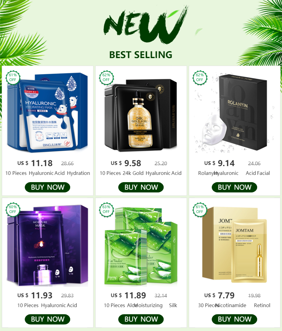 Metacnbeauty Sample 10 Pieces Seaweed Moisturizing Silk Facial Masks