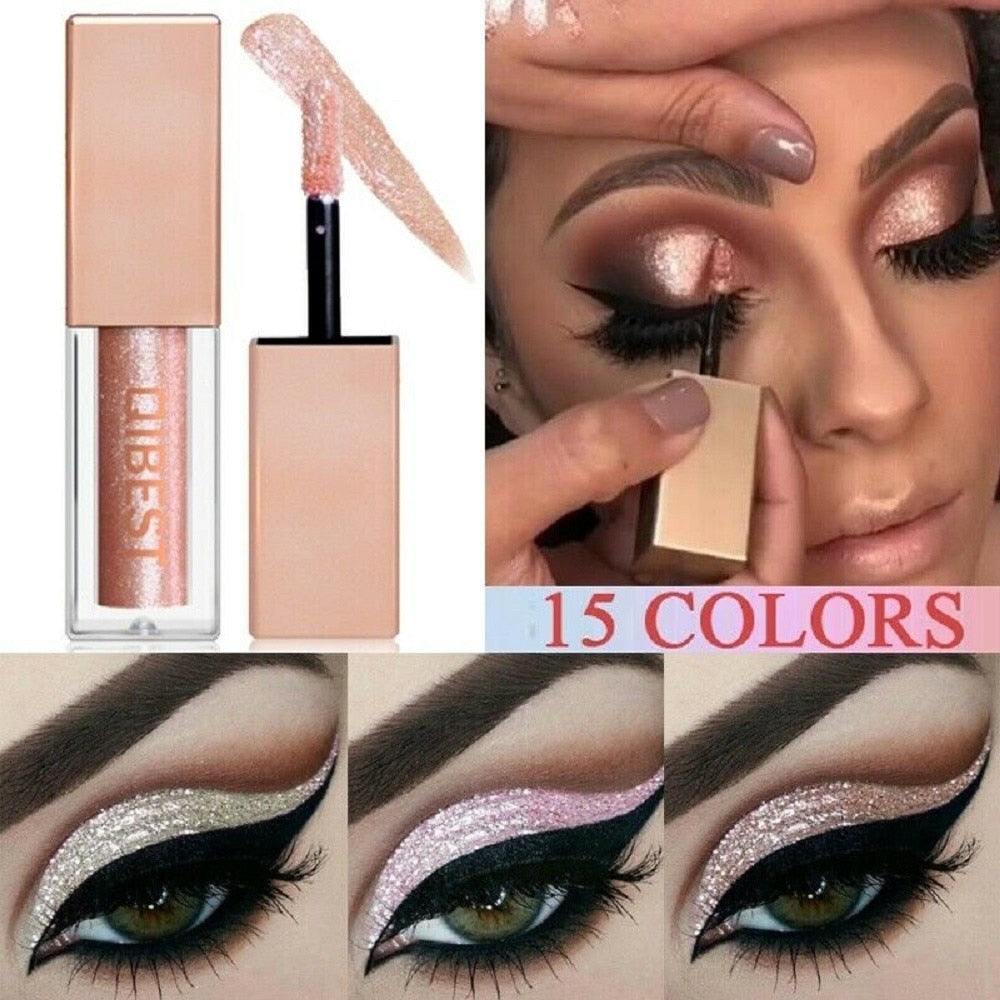 Metacnbeauty Sample 15 Colors Glitter Liquid Eyeshadow Waterproof Lasting Shimmer Metallic