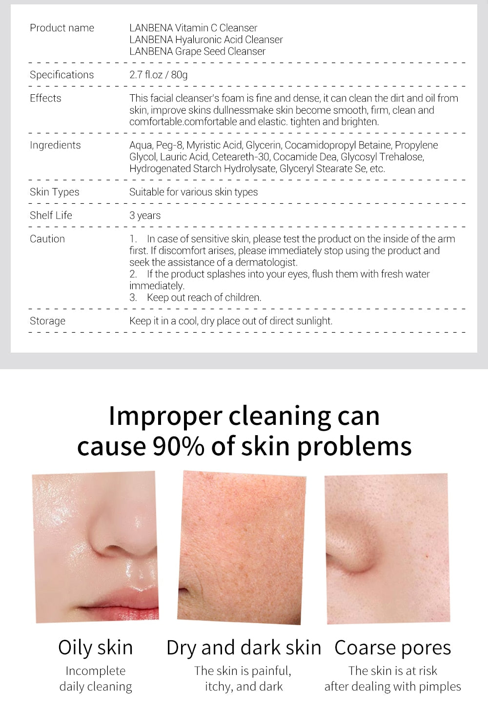 Metacnbeauty Sample Facial Cleanser Face Wash Foam Face Cleansing Face Scrub Moisturizing Deep Cleansing Oil Control Shrink Pore