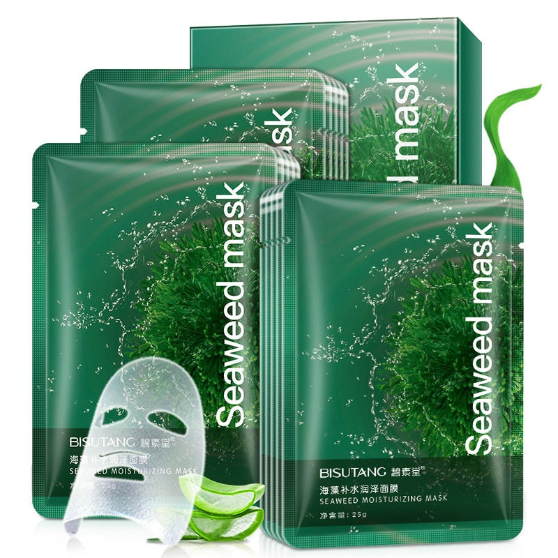Metacnbeauty Sample 10 Pieces Seaweed Moisturizing Silk Facial Masks
