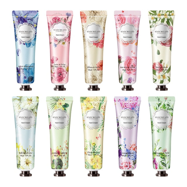 Metacnbeauty Sample 10PCS 10flavors 300ml Winter Hand Cream Fruit Flower