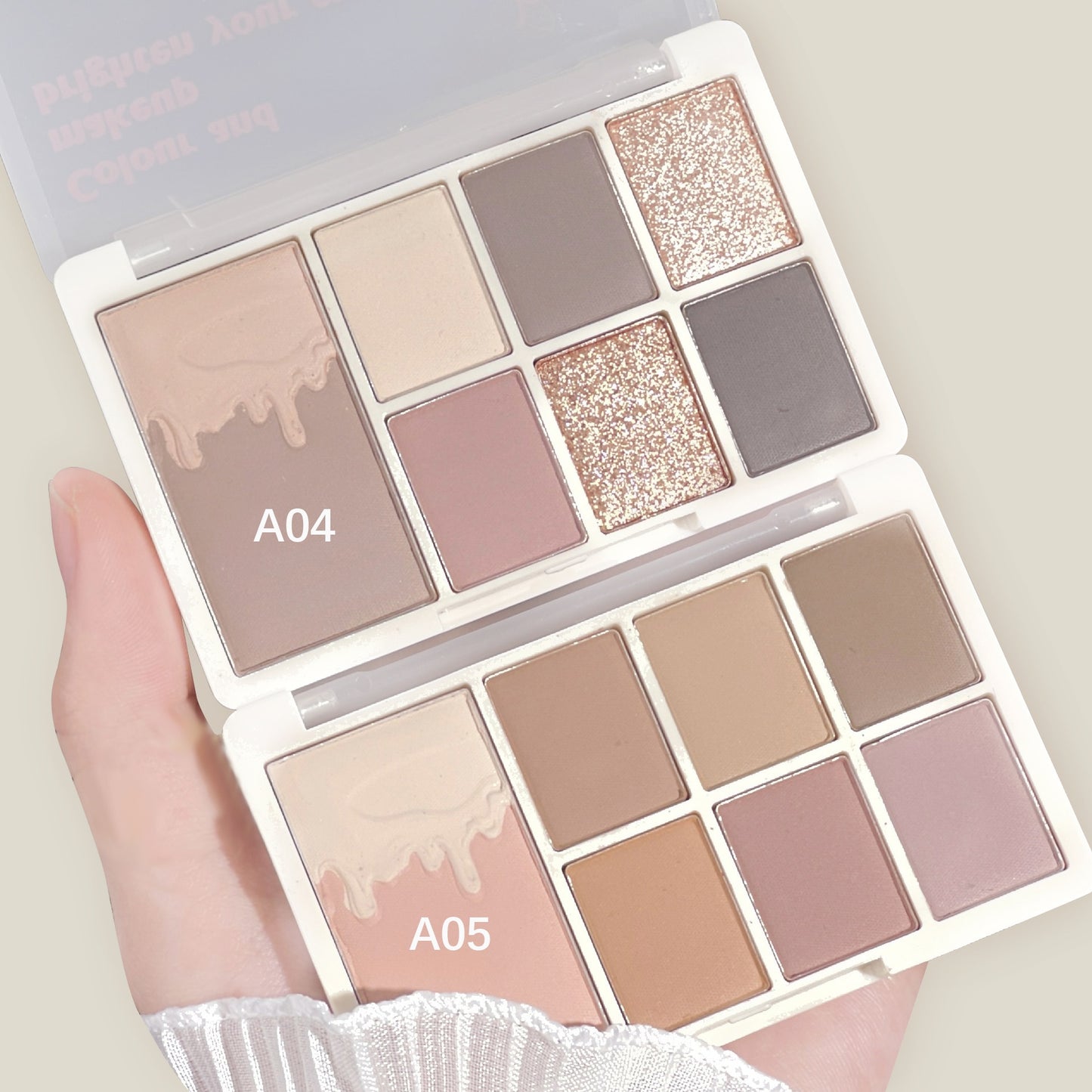Metacnbeauty Sample Glitter 7 Colors Eyeshadow Palette Matte Shimmer Soft Touch Long Lasting Waterproof