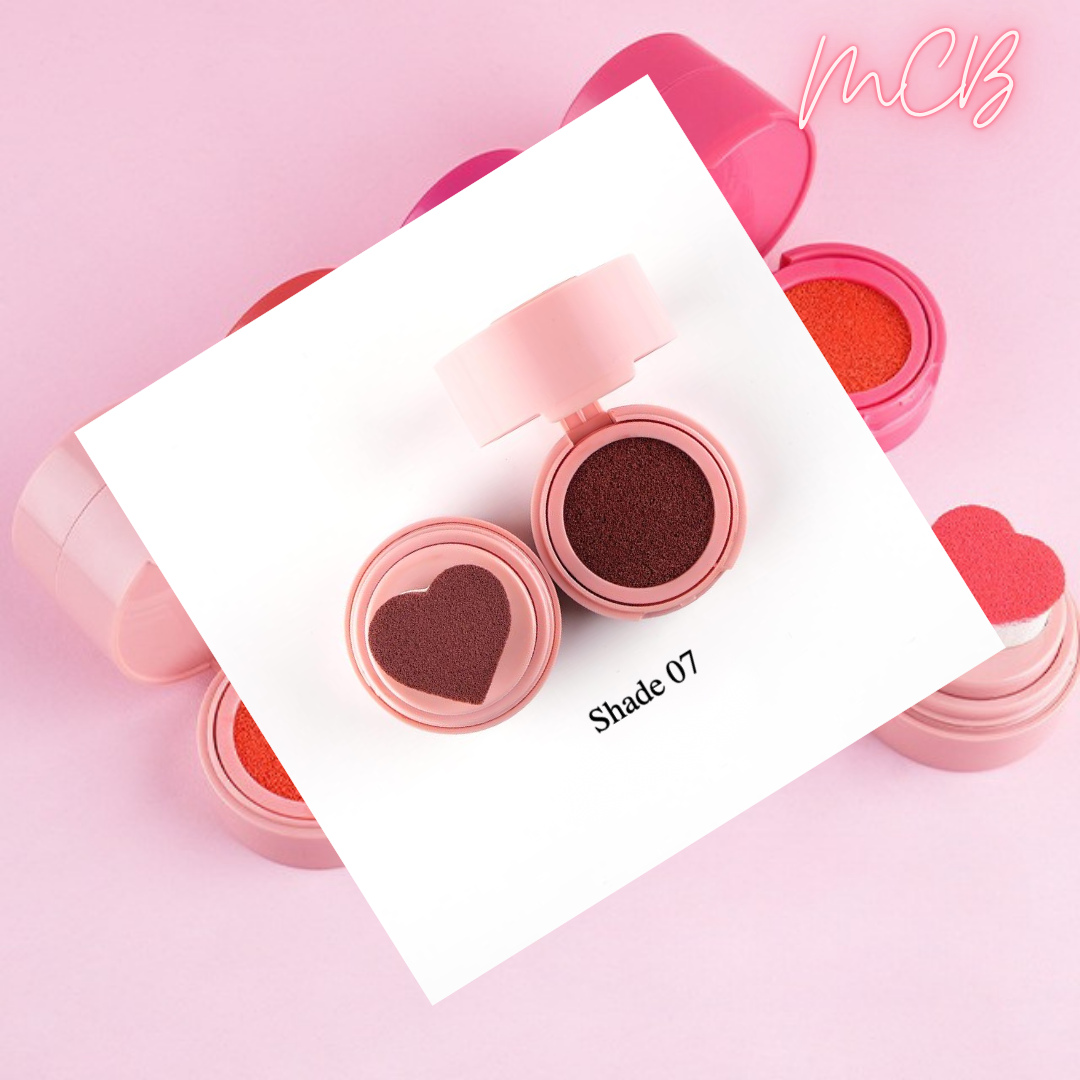 Private Label Organic Heart-shaped Stamp Cushion Blush Shade 07