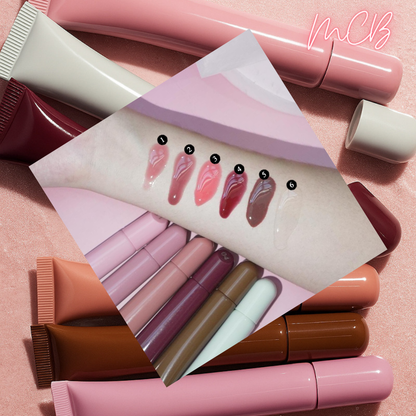 Private Label Natural Peptide Tinted Lip Oil Shade testing