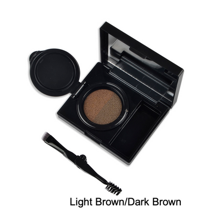 Private label two-color air cushion dyed eyebrow cream light brown / dark brown color