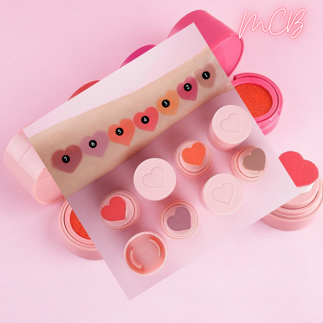 Private Label Organic Heart-shaped Stamp Cushion Blush