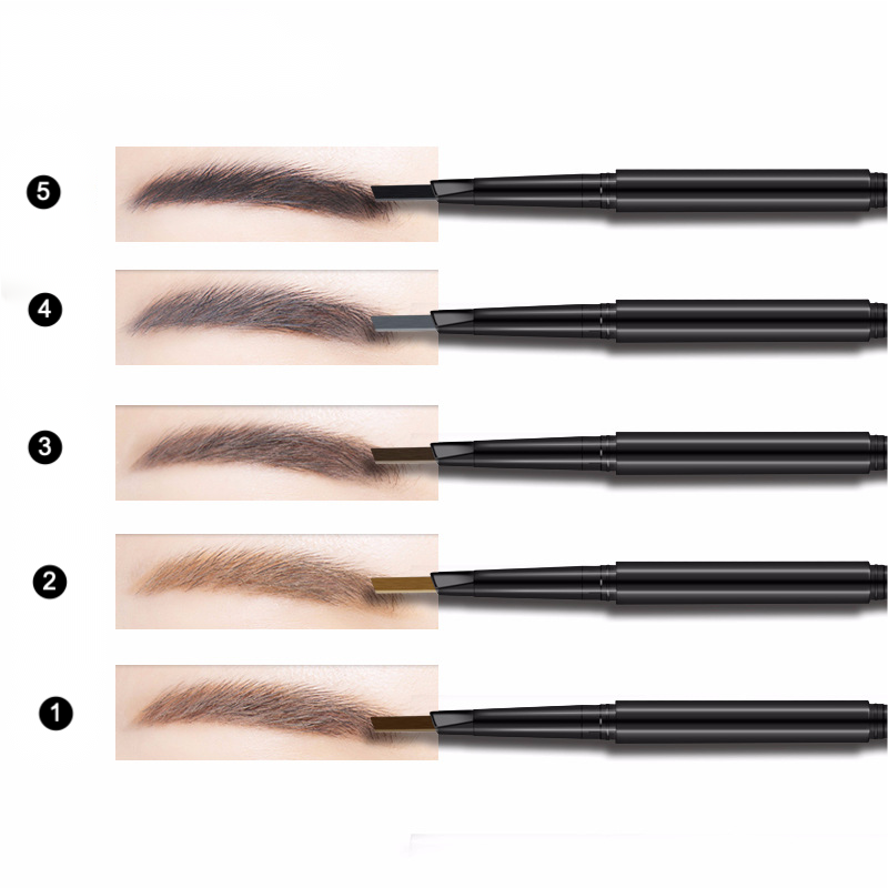 Private label 5-color rotating double-ended eyebrow pencil color board