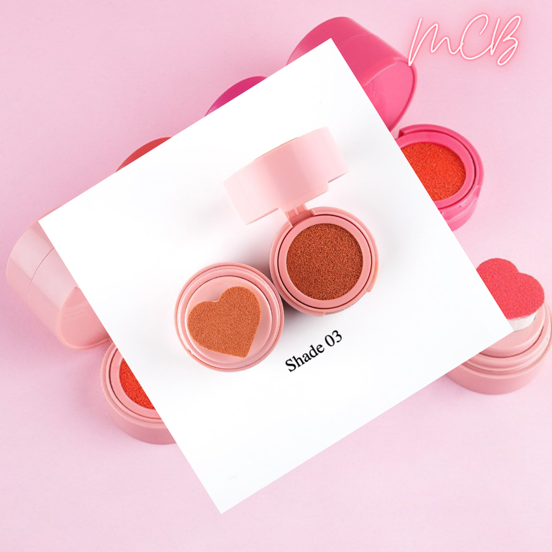 Private Label Organic Heart-shaped Stamp Cushion Blush Shade 03