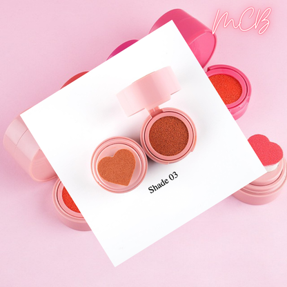 Private Label Organic Heart-shaped Stamp Cushion Blush Shade 03
