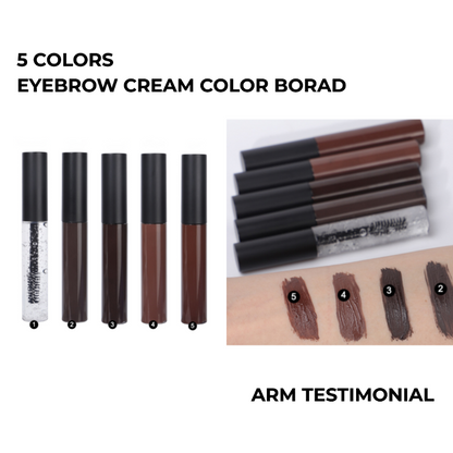 Private label 5 colors shaping eyebrow gel color board