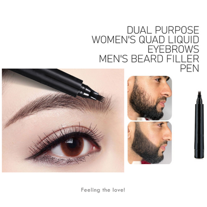 Private label men's and women's four-pronged liquid eyebrow  dual purpose