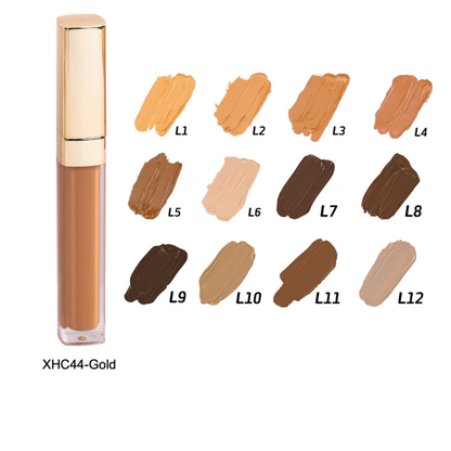 Private label long-lasting moisturizing concealer color board with Gold packing
