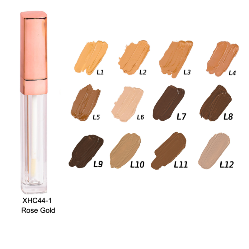 Private label long-lasting moisturizing concealer color board with Rose gold packing