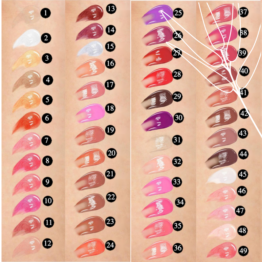 Private Label Nature Shine Lipgloss Shade Chart